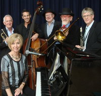 The Caxton Street Jazz Band in the Swigmore Hall at Robert Channon Wines - Accommodation Adelaide